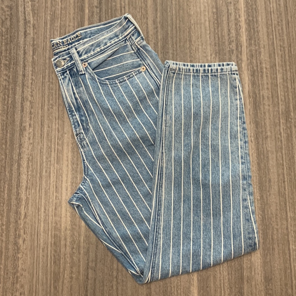 SOLD ON MERCARI AEO Striped Mom Jeans NWOT